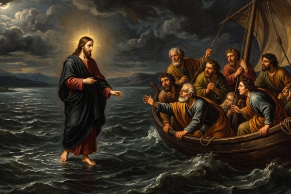 Jezus idzie po jeziorze